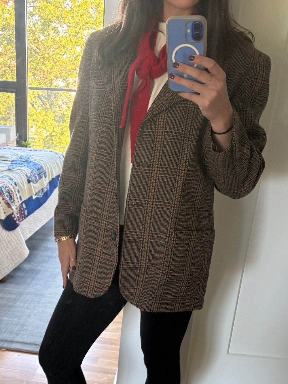 Vintage Ann Taylor Wool Plaid Blazer